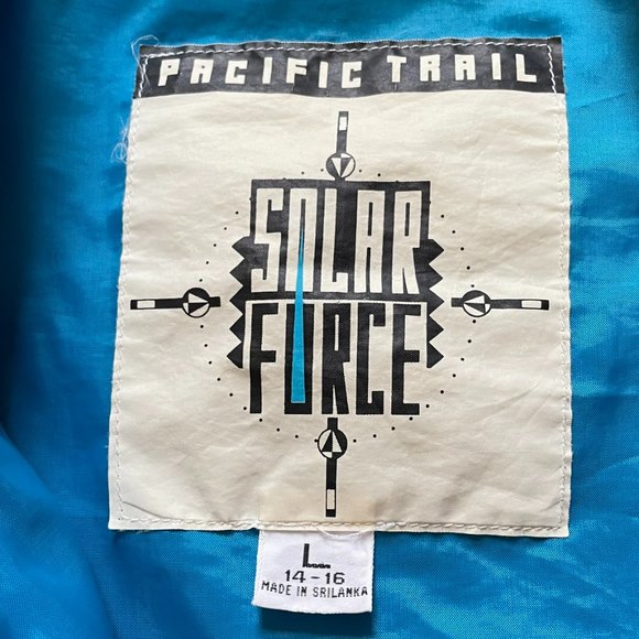 Vtg 80's 90's Pacific Trail Color Block Windbreaker Track Jacket Sz L (14/16) - Picture 6 of 13